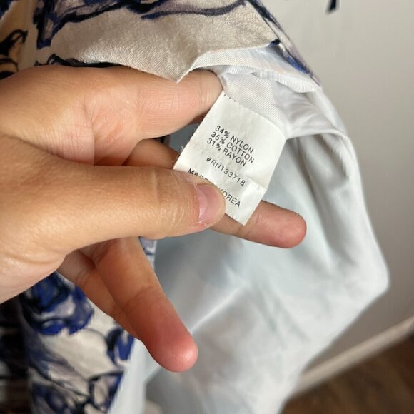 Anthropologie Mignon Doo white and blue floral dress - Picture 5 of 6